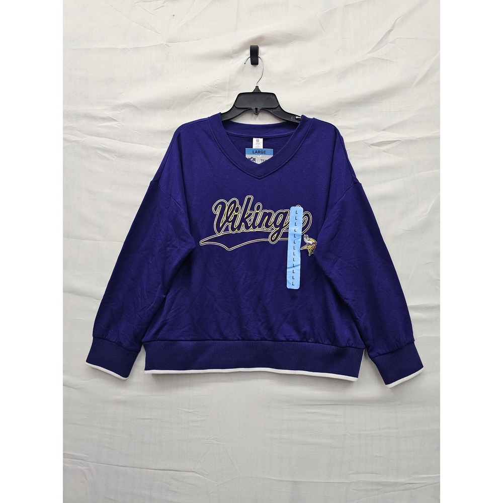 NFL Womens Minnesota Vikings Pullover Purple Polyester Blend Casual Size Large